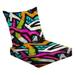 2-Piece Deep Seating Cushion Set colored graffiti seamless texture grunge Outdoor Chair Solid Rectangle Patio Cushion Set