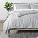 Bare Home Luxury Duvet Cover and Sham Set - Premium 1800 Collection - Ultra-Soft - Queen Heather Pewter 3-Pieces