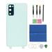Back Cover Glass Replacement with Pre Installed Camera Frame and Tape Repair Tool Kit for Samsung for Galaxy S20 FE 5G G781 Light Green