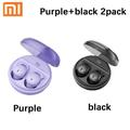 Xiaomi Q26 Headphones Bluetooth 5.3 Sleeping Headphones Wireless Earbuds Invisible Comfortable Noise Canceling Headphones Purple and blak