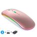 Wireless Mouse Bluetooth--compatible RGB Rechargeable Mouses Wireless Computer Silent Mice LED Backlit Ergonomic Gaming Mouse LED-Rose B