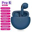 Air Pro 6 TWS Wireless Headphones with Mic Fone Bluetooth Earphones Sport Running Headset for Apple iPhone Xiaomi Pro6 Earbuds Blue