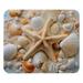 Square Mouse Pad Beach Seashell Starfishes Personalized Premium-Textured Custom Mouse Mat Washable Mousepad Non-Slip Rubber Base Computer Mouse Pads for Wireless Mouse
