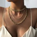 Faux Gold Chain Hip Hop Necklace 90s Punk Style Necklace Costume Stainless Steel Jewelry