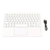 Bluetooth Keyboard with Touchpad 78 Keys Ultra Slim Silent Portable Wireless Keyboard for Smart Phones Tablets Laptops White