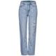 Street One Style Denim-Modern Straight Damen light blue destroyed, Gr. 25-28, Casual Fit Damenjeans, High Waist, Legs, used Look