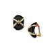 Kenneth Jay Lane Color Clip On Stud Earrings in 22K Gold Plated