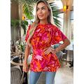 AX Paris Draped Printed Blouse - Orange, Orange, Size 8, Women