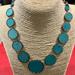 Michael Kors Jewelry | Michael Kors Pre-Loved Authentic Blue Circular Design Silver-Plated Necklace | Color: Blue/Silver | Size: Read Description