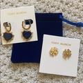 Tory Burch Jewelry | New: 2 Tory Burch Blue Heatdrop Earring /Kira Stud | Color: Blue/Gold/Yellow | Size: Os