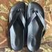 J. Crew Shoes | J Crew Pacific Black Leather Thong Sandals Az009 Women’s Size 10.5 | Color: Black | Size: 10.5