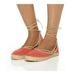 Free People Shoes | Free People Coral Suede Marina Lace Up Espadrille Sandals Size 40 Euro | Color: Pink/Tan | Size: 40 Euro