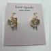 Kate Spade Jewelry | Kate Spade White Pansy On Gold-Tone Background Huggy-Type Huggies Earrings Nwt | Color: Gold/White | Size: Os
