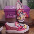 Disney Shoes | New In Box! Disney Princess Girls Size 11 Slip On Canvas Glitter Sparkly Shoes | Color: Pink | Size: 11g