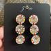 J. Crew Jewelry | J.Crew Crystal Multi Color Drop Post Earrings | Color: Pink/Red | Size: Os