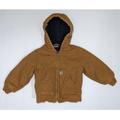 Carhartt Jackets & Coats | Carhartt Jacket Toddler 3t Brown Canvas Duck Coat Quilt Lined Hooded | Color: Tan | Size: 3tb