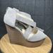 Michael Kors Shoes | Michael Kors Ariel Gray Suede Peep Toe Back Zip Ankle Wedge Sandals Sz 9.5 M | Color: Gray | Size: 9.5