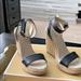 Michael Kors Shoes | Michael Kors Wedge Sandals. | Color: Black/Tan | Size: 7.5