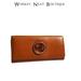 Michael Kors Bags | Michael Kors Fulton Carryall Leather Cognac Brown Gold Logo Wallet 10 0156 | Color: Brown | Size: Os
