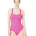 Nike Swim | Nike Mesh Pink V-Back One Piece Swimsuit Ness9365 672 Size Medium | Color: Pink/Red/Tan | Size: M