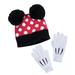Disney Accessories | Minnie Mouse Hat And Glove Set For Kids | Color: Red/White | Size: Os