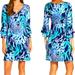 Lilly Pulitzer Dresses | Lilly Pulitzer Raina Dress Deep Indigo Blue Swish And Sway Corals Size Large Euc | Color: Blue/Green | Size: L