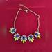 J. Crew Jewelry | J.Crew Lime Green & Navy Blue With Floral Statement Necklace | Color: Blue/Green | Size: Os