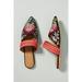 Anthropologie Shoes | New Anthropologie Paz Floral Embroidered Slides Mules Size 39 Boho Braided | Color: Black/Pink | Size: 8.5
