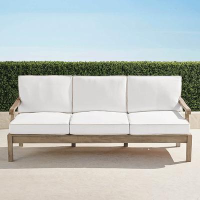 Cassara Sofa with Cushions in Weathered Teak - Quick Dry, Aruba - Frontgate