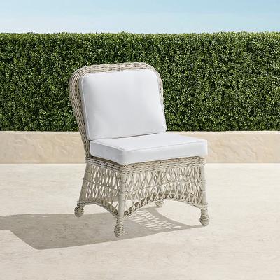 Set of 2 Hampton Dining Side Chairs in Ivory Wicker - Quick Dry, Sailcloth Indigo - Frontgate