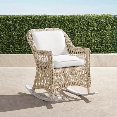 Hampton Rocking Chair in Ivory Wicker - Quick Dry, Air Blue - Frontgate