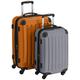 HAUPTSTADTKOFFER - Alex - 2er Koffer-Set Hartschale glänzend, 65 cm + 55 cm, 74 Liter + 42 Liter, Orange-Silber
