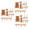 Toyvian 3 Sets Doll House Small Furniture Home Decor Doll House Supplies Doll House Decoration Mini House Decor Doll House Furniture Model Mini House Ornament Wooden Mini Cabinet Miniature