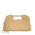 Dune ELSABETH Raffia Bag With Gold Handles One Size Clutch Bag