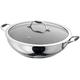 Stellar James Martin JM78NS Stainless Steel Non-Stick Wok 34cm, Vented Glass Lid, Twin Handles, Induction Ready, Oven Safe, Dishwasher Safe