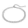 Lieson Womens Ankle Bracelets Sterling Silver 925, Double Layer Sequin and Rolo Chain Chain Anklet Silver, 8" to 10" inch - Flexible Fit