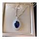 VELUNE Women's Necklaces Vintage 925 Sterling Silver Tanzanite Sapphire Stone Earrings/Necklace/Ring for Women Wedding Jewelry Sets Gift (Color : 45cm, Size : Necklace)