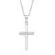 TreasureBay Men's Silver Cross Necklace | Classic 925 Sterling Silver Pendant Necklace for Men and Women