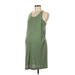 Old Navy - Maternity Casual Dress - Shift Scoop Neck Sleeveless: Green Solid Dresses - Women's Size Medium