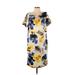 Simply Vera Vera Wang Casual Dress - Popover: Yellow Floral Motif Dresses - Women's Size Small