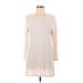 Old Navy Casual Dress - Mini Scoop Neck Long sleeves: Ivory Stripes Dresses - Women's Size Large