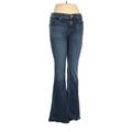 Express Jeans Jeans - High Rise: Blue Bottoms - Women's Size 6 - Dark Wash