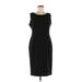 Kasper Casual Dress - Sheath Scoop Neck Sleeveless: Black Print Dresses - Women's Size 6