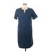Lands' End Casual Dress - Popover: Blue Dresses - Women's Size 8