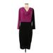 Narciso Rodriguez for Design Nation Casual Dress - Sheath Cowl Neck 3/4 sleeves: Purple Solid Dresses - Women's Size Large