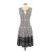 Sami & JO Casual Dress - A-Line Keyhole Sleeveless: Gray Dresses - Women's Size Small Petite
