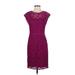 Adrianna Papell Casual Dress - Sheath: Burgundy Damask Dresses - Women's Size 4