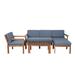 Modern 3-piece Multi-person Sofa Set Patio Furniture Sets, L-shaped Upholstered Sofa Outdoor Single Chair with Dining Table