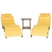 Sol 72 Outdoor™ Alois Chaise Lounge Set w/ Cushion & Table Wood/Solid Wood in Brown/White | 24.6 H x 21.3 W x 71.7 D in | Wayfair BKWT2716 40777296