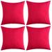 Eider & Ivory™ Set Of 4 Waterproof Outdoor Solid Color Pillow Covers Polyester in Red | 18 H x 18 W x 1 D in | Wayfair